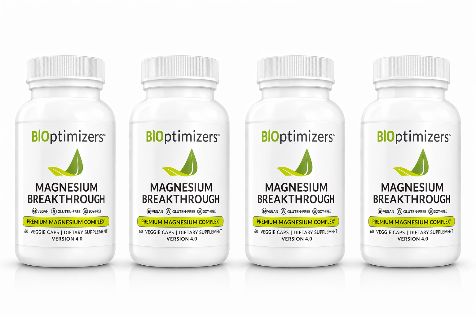 BiOptimizers Magnesium Breakthrough 60 Caps 1-4 package 7 Forms High Absorption