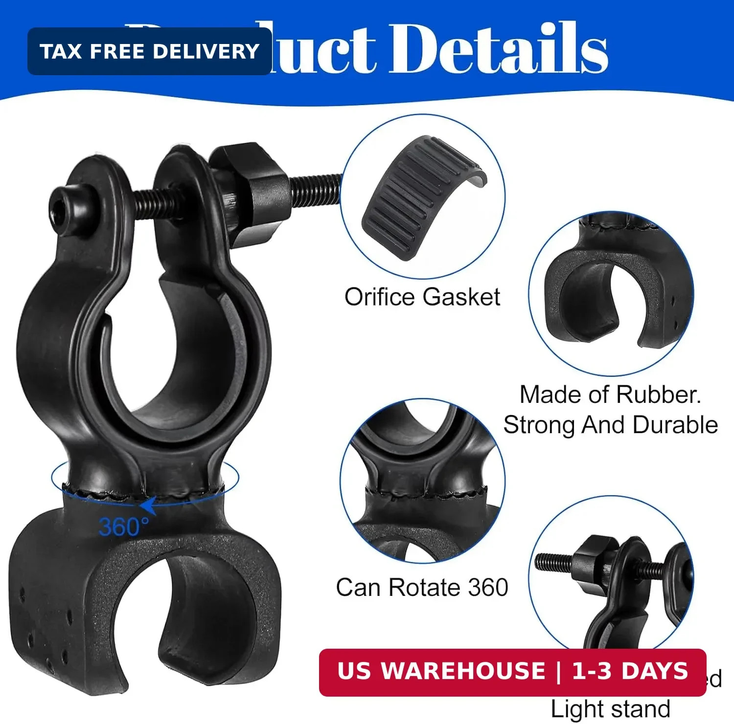2PCS Cane Holder for Mobility Scooter, Universal Walking Stick Holders for Wheel