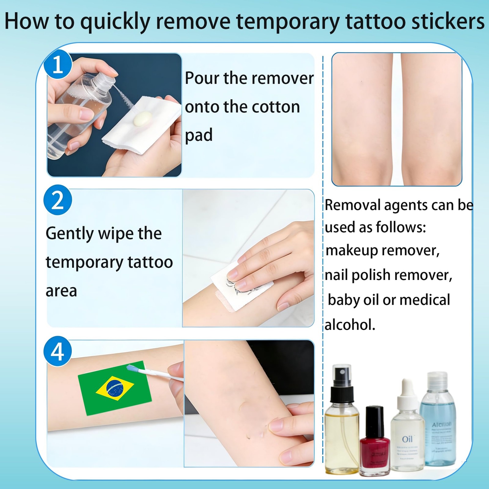 TwoHeadPig 55 Pieces World Cup 2026 Temporary Tattoos,Brazil Flag Face Brazil