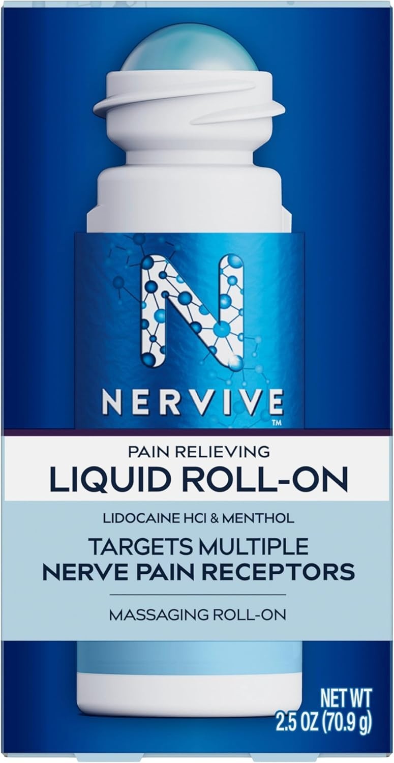 Nervive Nerve Care, Pain Relieving Roll On Liquid, Max Strength No-Mess Topical