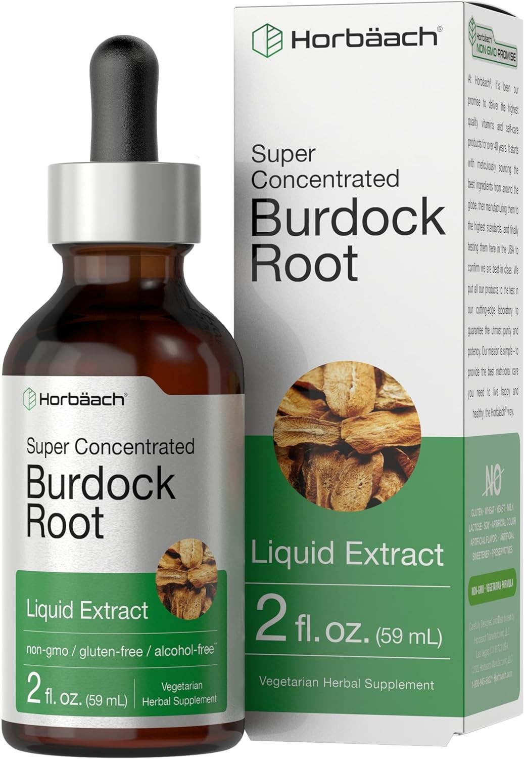 Burdock Root Liquid Extract | 2 fl oz | Alcohol Free | Vegetarian | by Horbäach