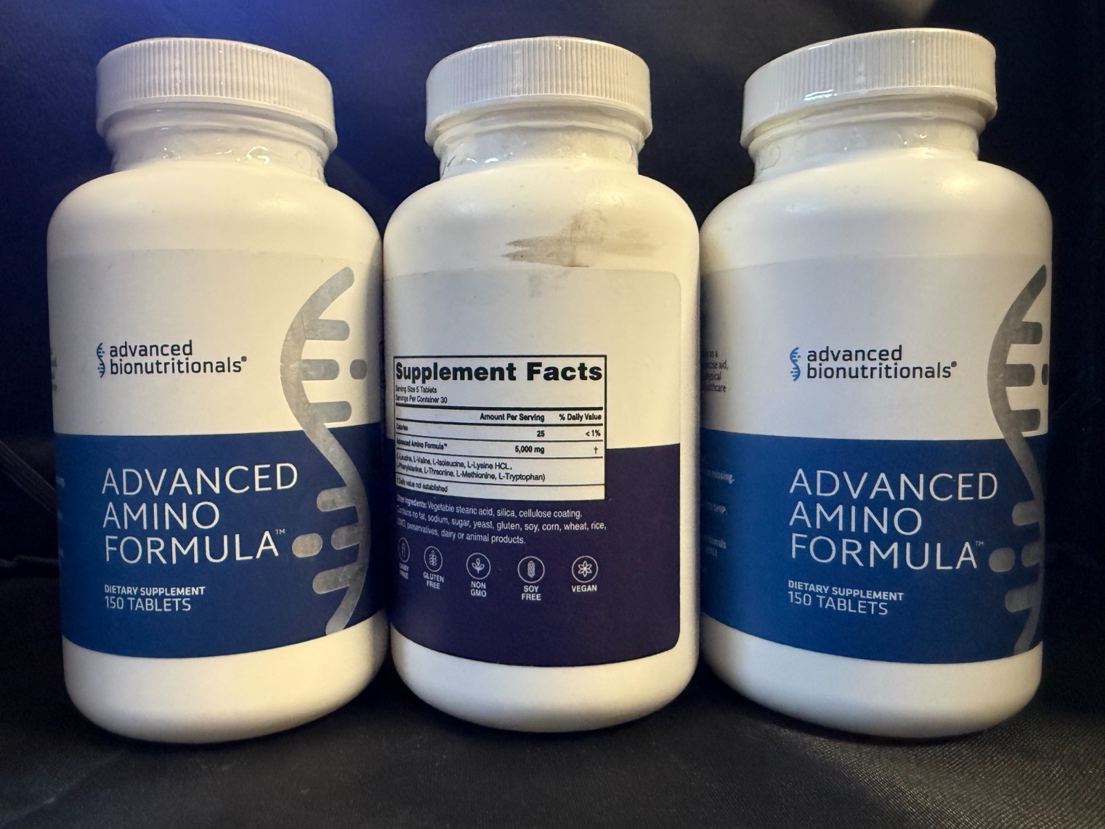 3 x 150 tabs Advanced Bionutritionals Advanced Amino Formula Leucine Mfg 11/2023