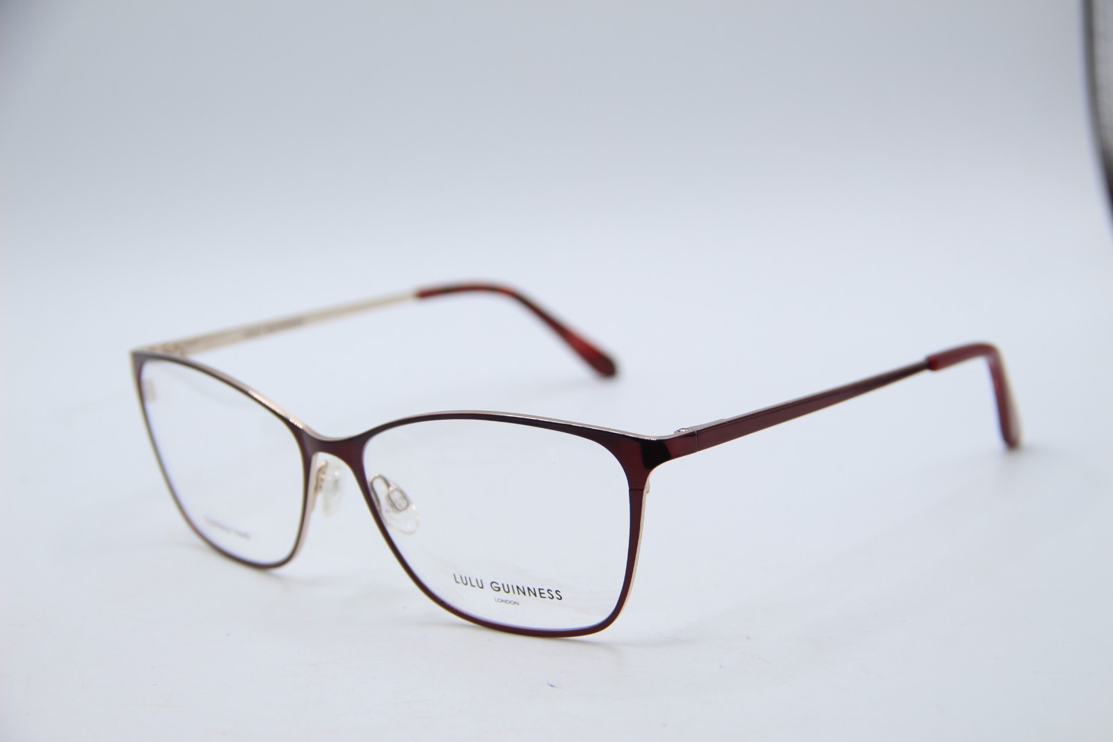 NEW LULU GUINNESS L222 BUR BURGUNDY GOLD AUTHENTIC FRAMES EYEGLASSES 59-16