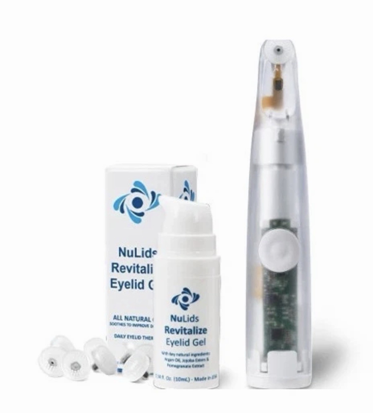 NuLids All Natural At-home Eye Treatment -1 Device + 30 Tips + 1 Applicator Gel