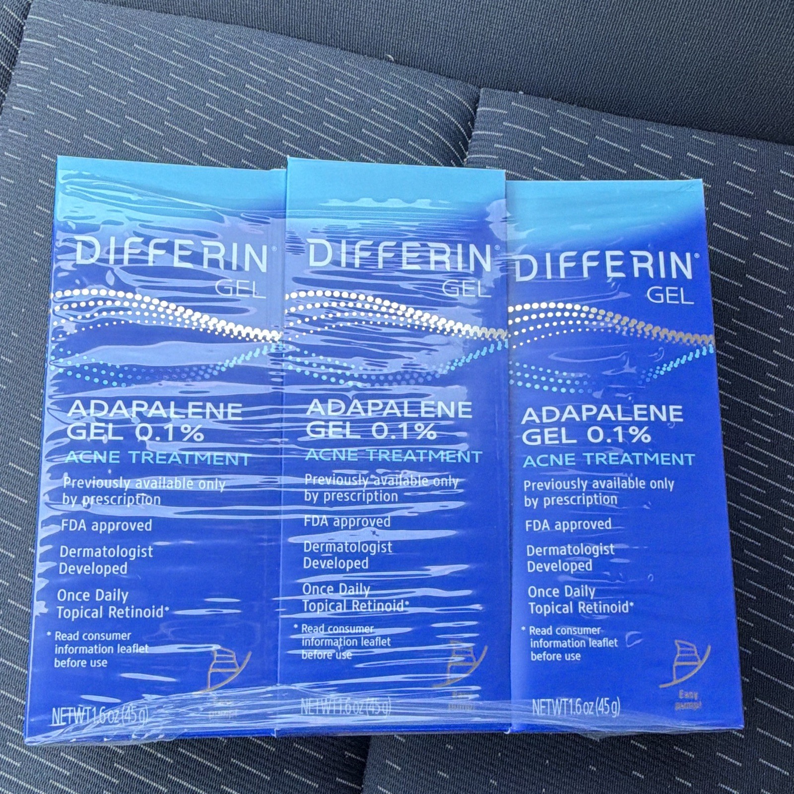 Differin Gel Adapalene 0.1% Acne Treatment Gel for Face, 1.6 oz (45g)