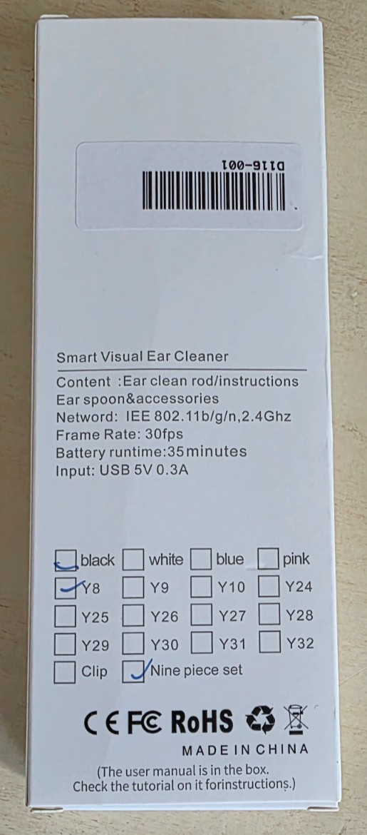 **New Black Smart Visual Ear Cleaner with Camera connectable with every phone**