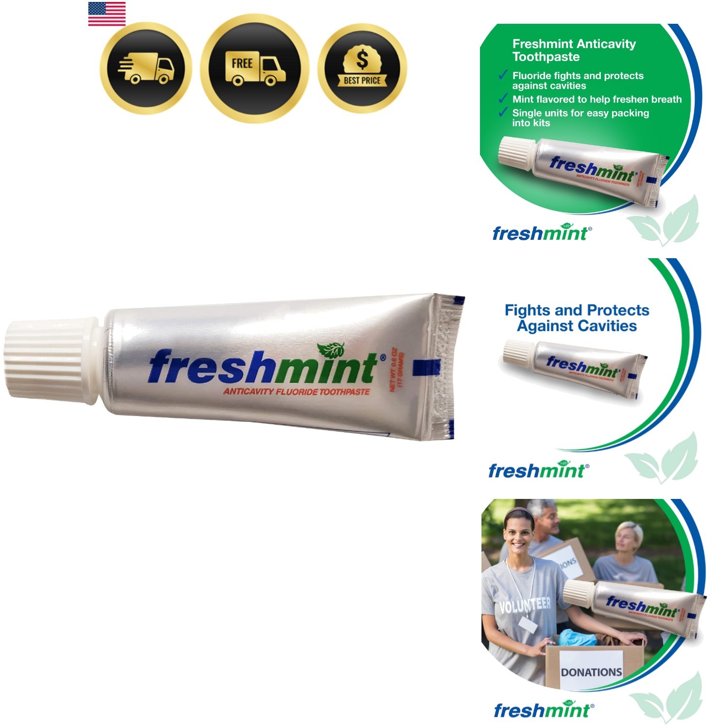 144 Tubes of 0.6 oz. Anticavity Fluoride Toothpaste, Metallic Tube, Tubes do …