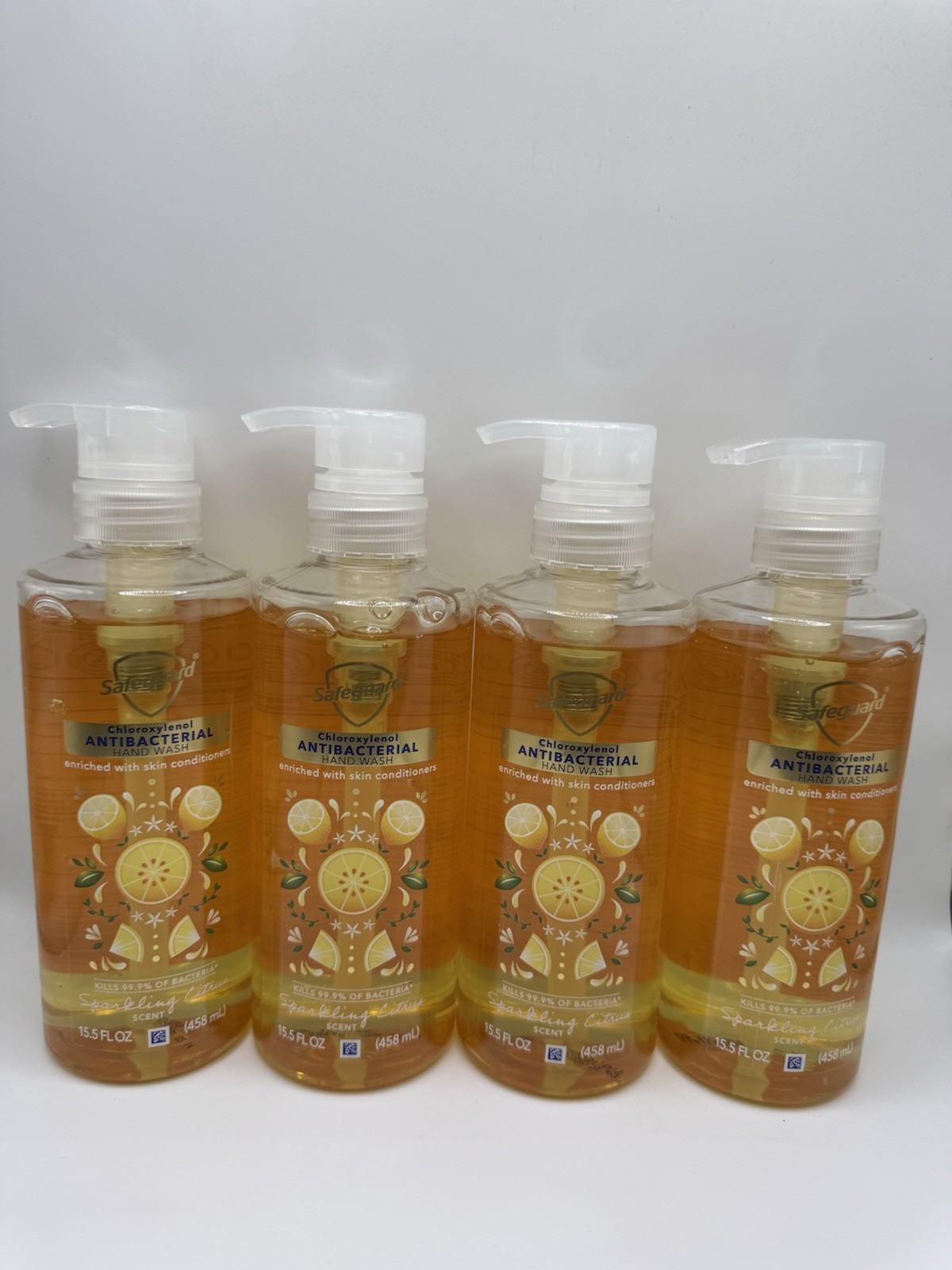 4 Safeguard Hand Wash SPARKLING CITRUS Liquid Hand Soap Pump 15.5oz Conditioners