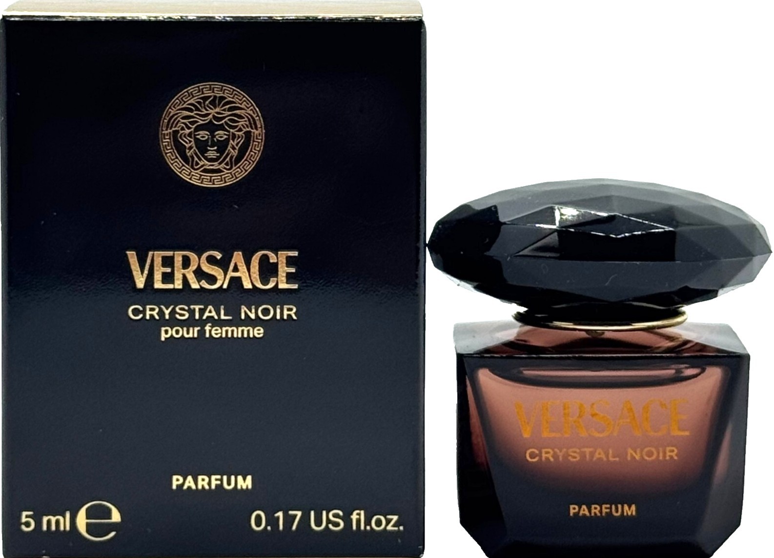 VERSACE CRYSTAL NOIR PARFUM 0.17 Oz / 5 ml MINI SPLASH FOR WOMEN
