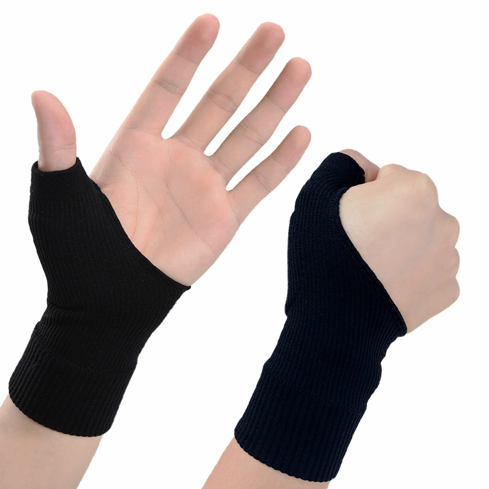 Thumb Wrist Arthritis Gloves 2Pcs, Elastic Compression Sleeves Fingerless Glo…