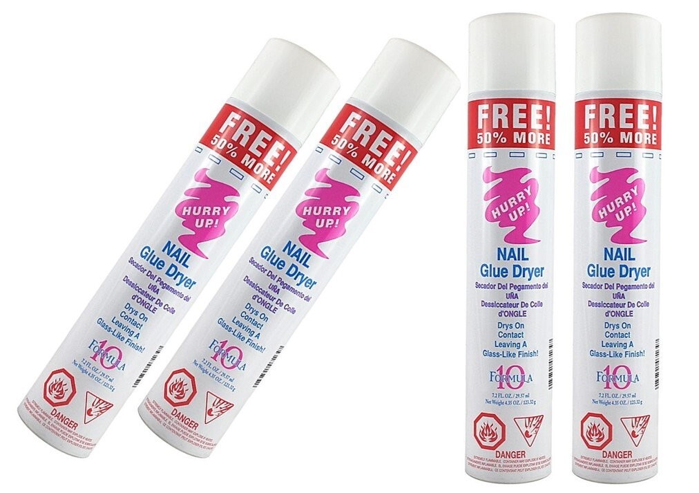 4 Bottles Hurry Up Glue Spray Activator Nail Glue Dryer 7.2 oz