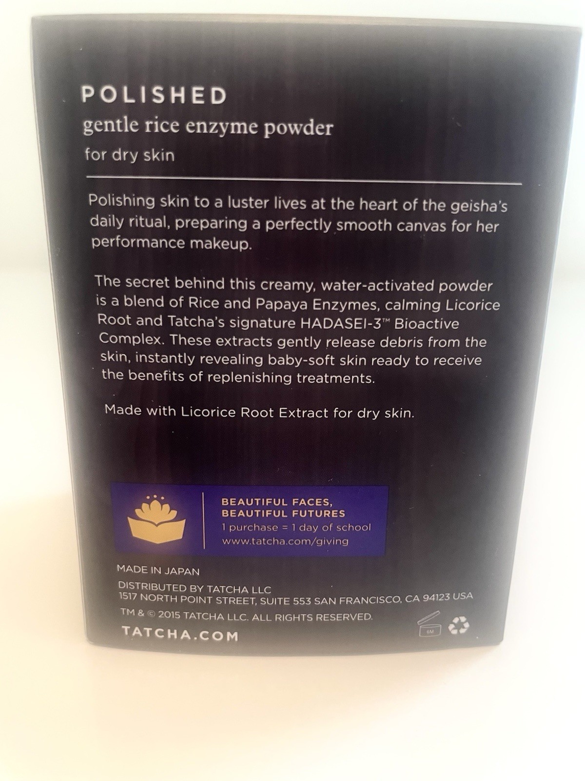 TATCHA Polished GENTLE Rice Polish Enzyme Powder 2.1oz 60g Open Box Sampled Once