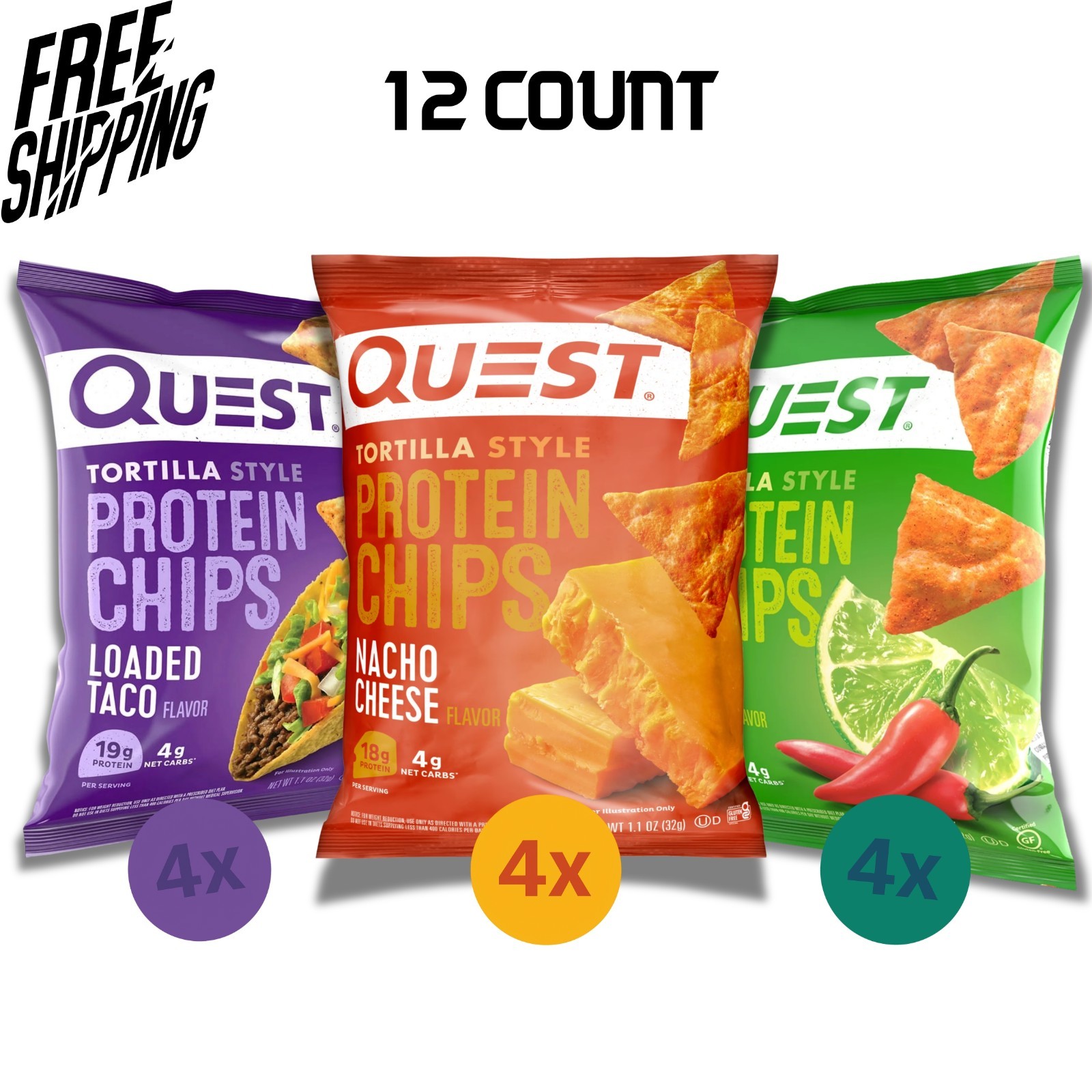 Quest Nutrition Tortilla Style Protein Chips Variety Pack (Pack Of 12)
