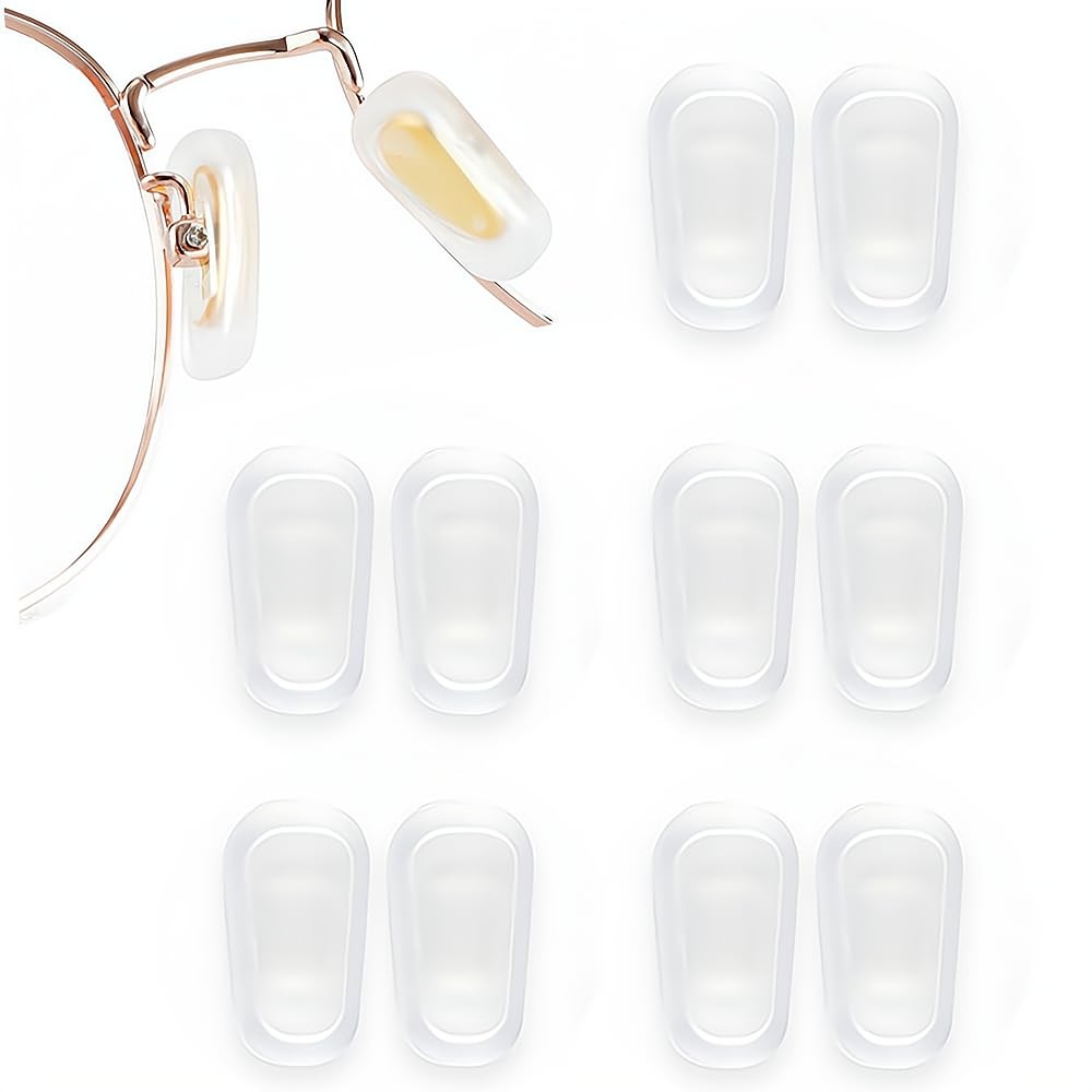 5 Pairs Slipon Nose Pads Covers,Soft Silicone Eyeglasses Nosepads AntiSlip Gl…