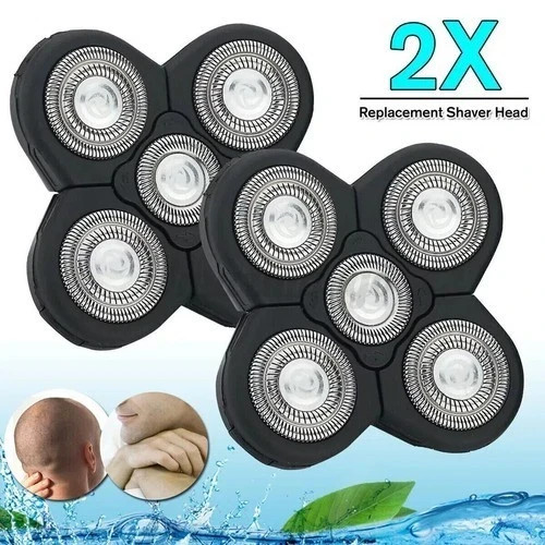 2PCS 5 Blades Floating Shaving Bald Replacement Shaver Head For Electric Razors