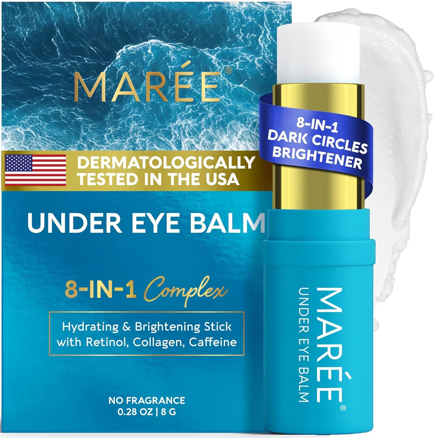 MAREE Under Eye Balm Stick Hydrating – Retinol Caffeine Under Eye Brightener S