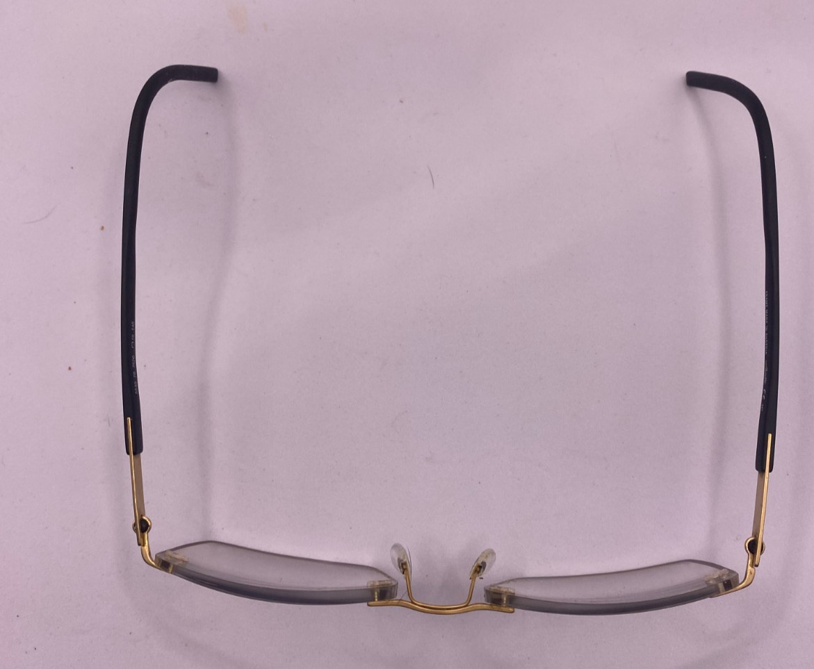 SILHOUETTE TITANIUM FRAMES ONLY EYEGLASSES 5535 70 7520 BLACK / GOLD 47-19-145