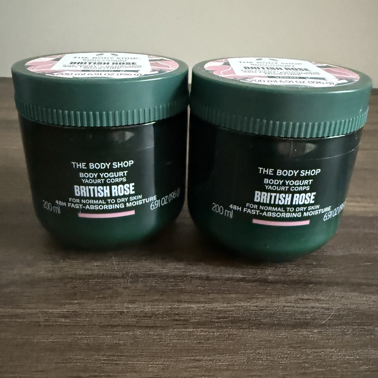 2 The Body Shop British Rose Body Yogurt Fast-Absorbing Moisture Vegan 6.91 oz