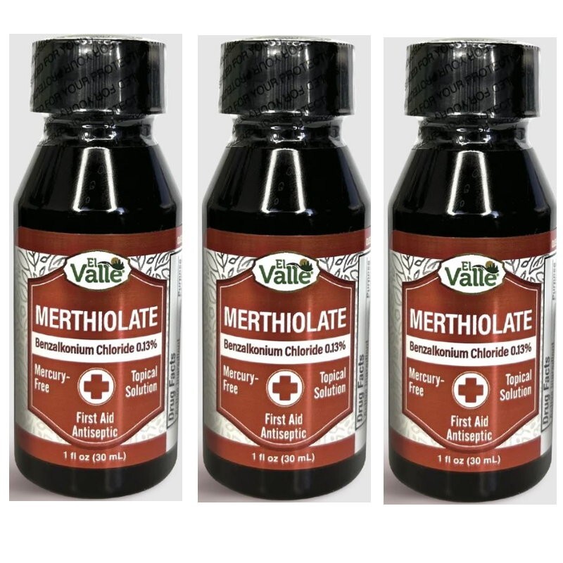 Benzalkonium Chloride 0.13% 1oz First Aid Antiseptic Merthiolate (Mentiolate) 3