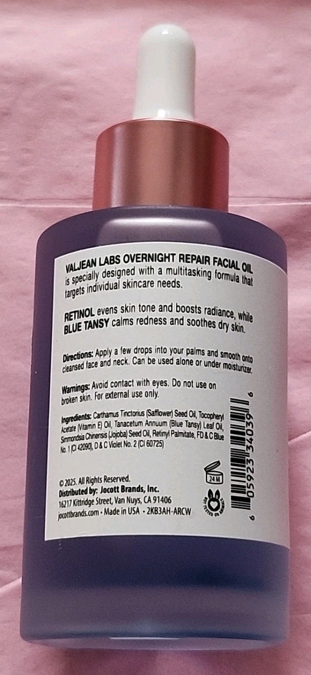 VALJEAN LABS – OVERNIGHT REPAIR Facial Oil With Retinol & Blue Tansy – 1.83 oz