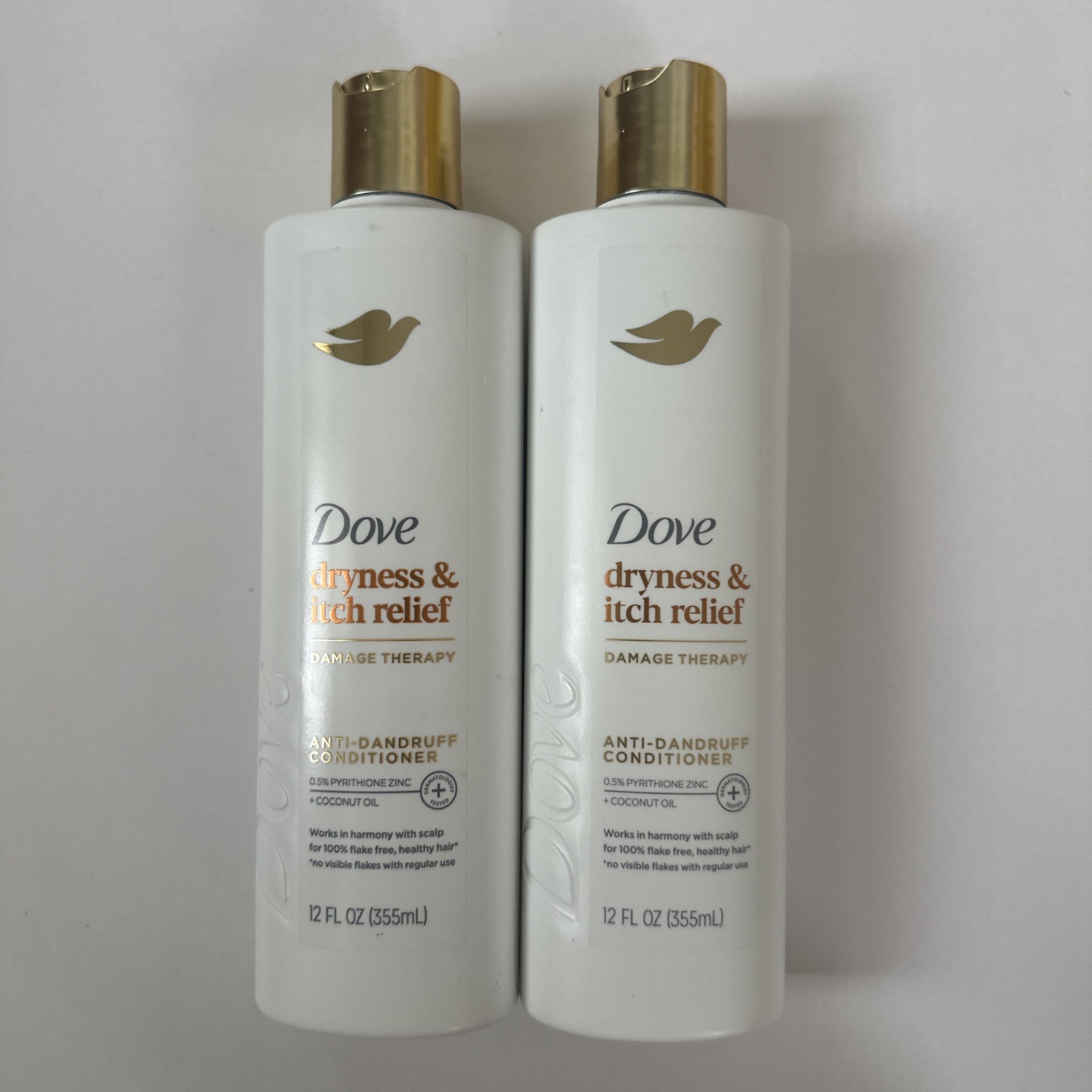 (2) Dove Dryness + Itch Relief Anti-Dandruff Conditioner 12 Fl Oz Exp. 03/27+