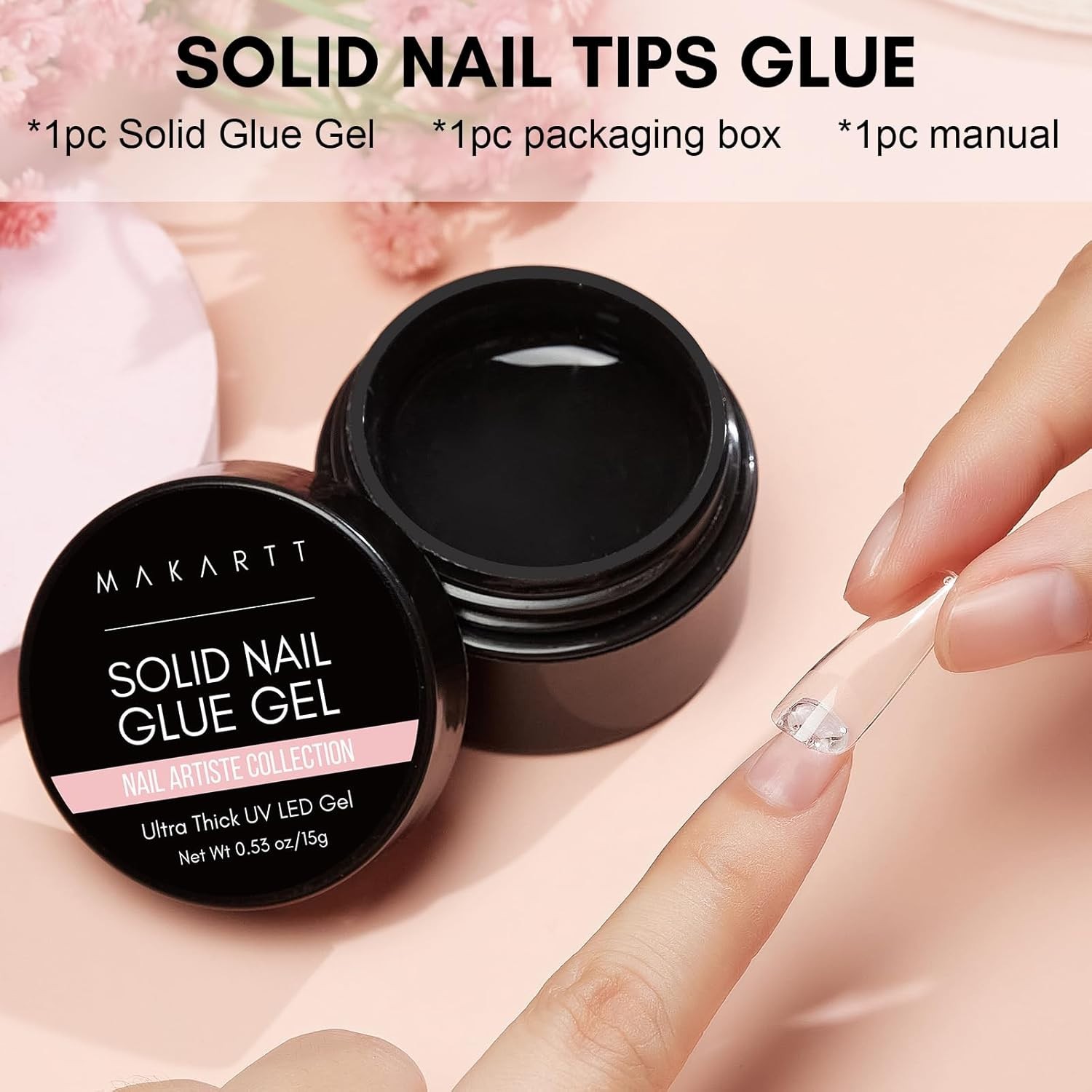 Solid Nail Glue Gel for Press on Nails: Strong Gel Nail Glue for Fake Nails, …