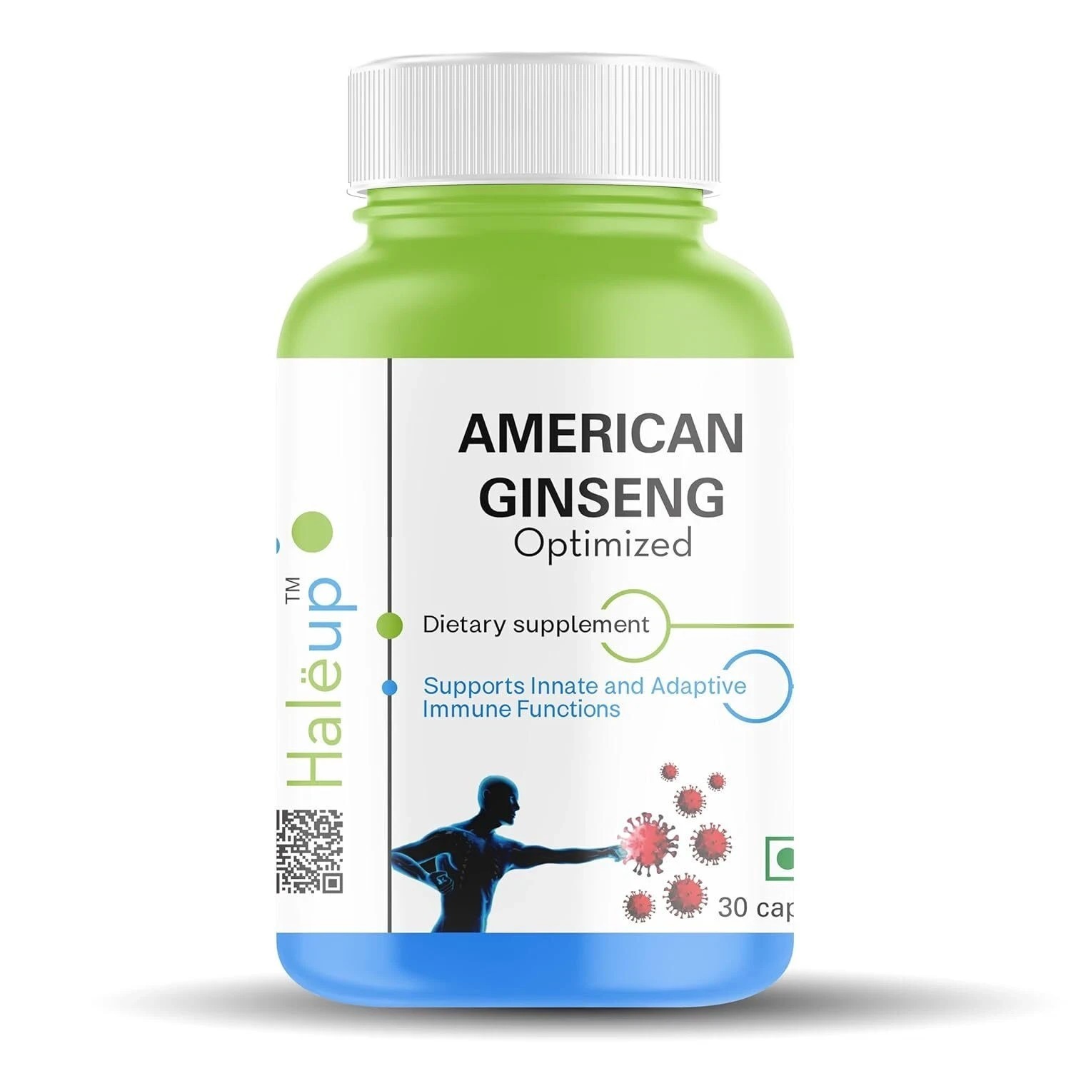 HALEUP American Ginseng 500 Mg 60 Capsules Improves Immunity | Boosts Strength
