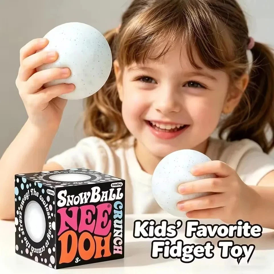 Schylling NeeDoh Snow Ball Crunch – Crunchy Snowball Stress Relief Toy, Sensory