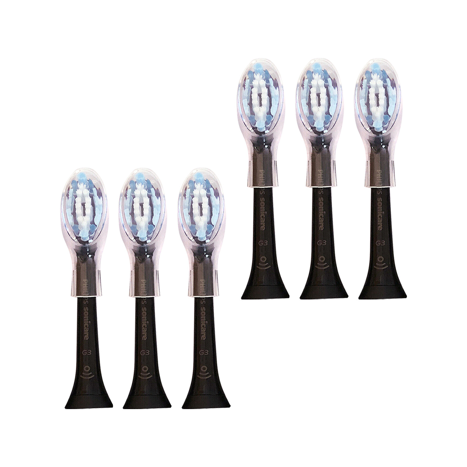 6-Pack Philips Sonicare DiamondClean Smart G3 Gum Care Heads | Black | No Box