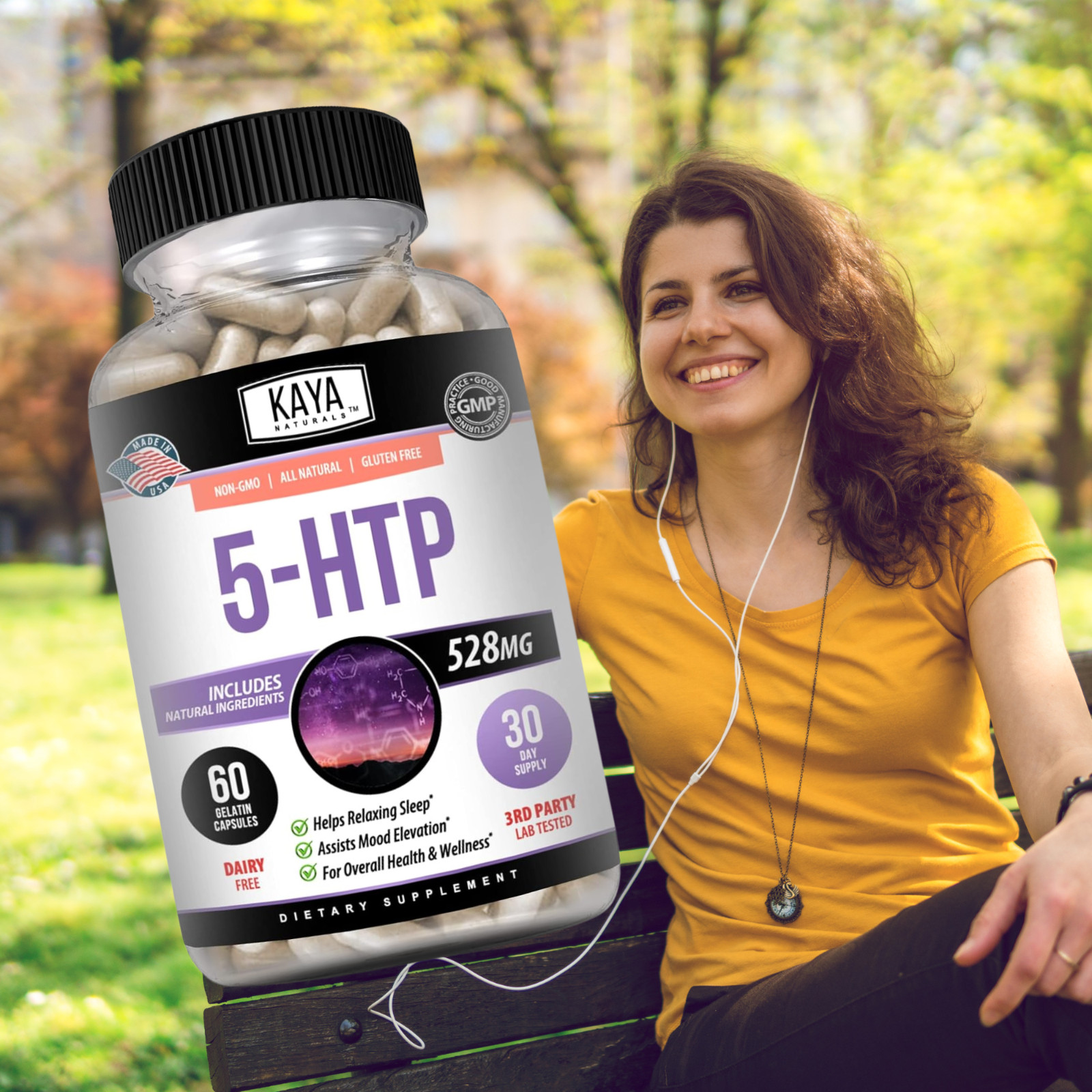 5-HTP 60Ct, Serotonin Support for Sleep and Stress, Supports Weight Loss, 5HTP