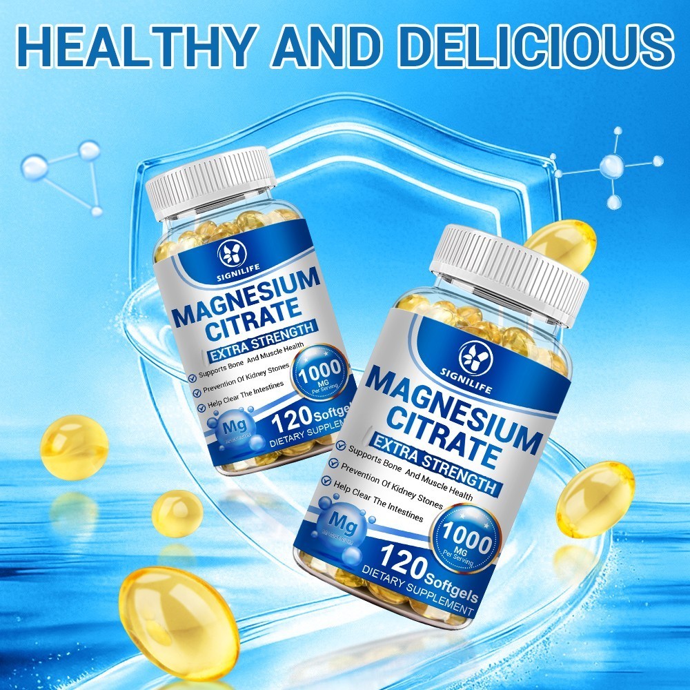 Magnesium Citrate Capsules 1000mg Per Serving – Highest Potency 120 Capsules