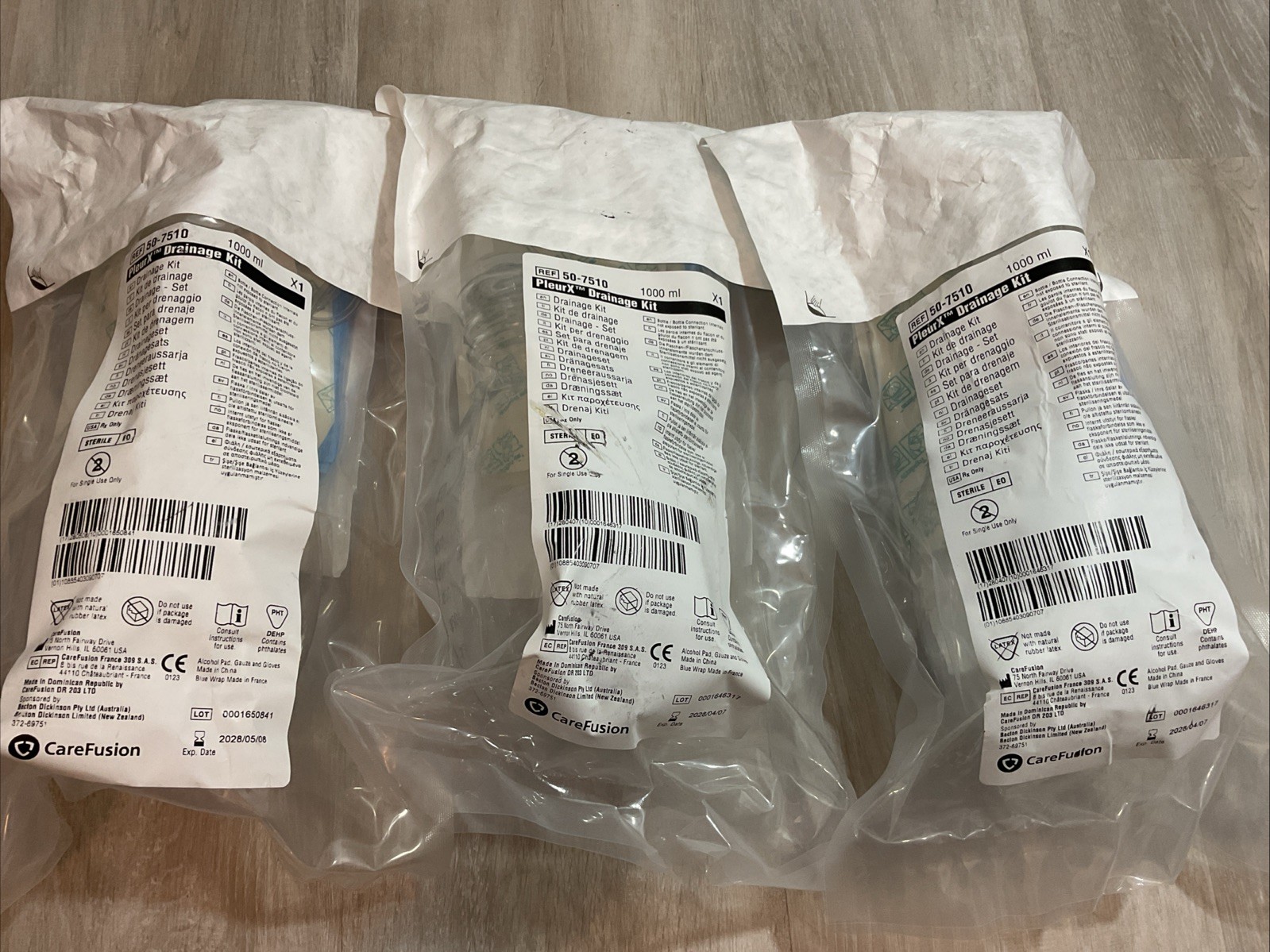 Pleur X 50-7510 Drain Kit 1000ml [QTY 3] Expires 04/07/2028