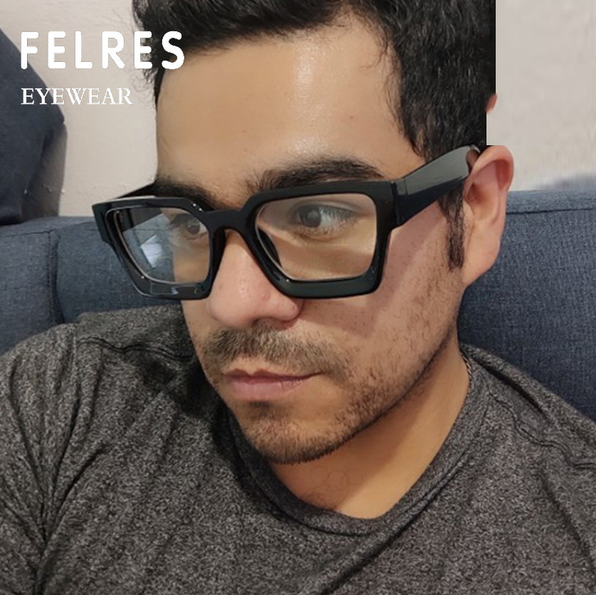 Men Women Square Anti Blue Light Reading Glasses Full Frame Thick Frame Glasses