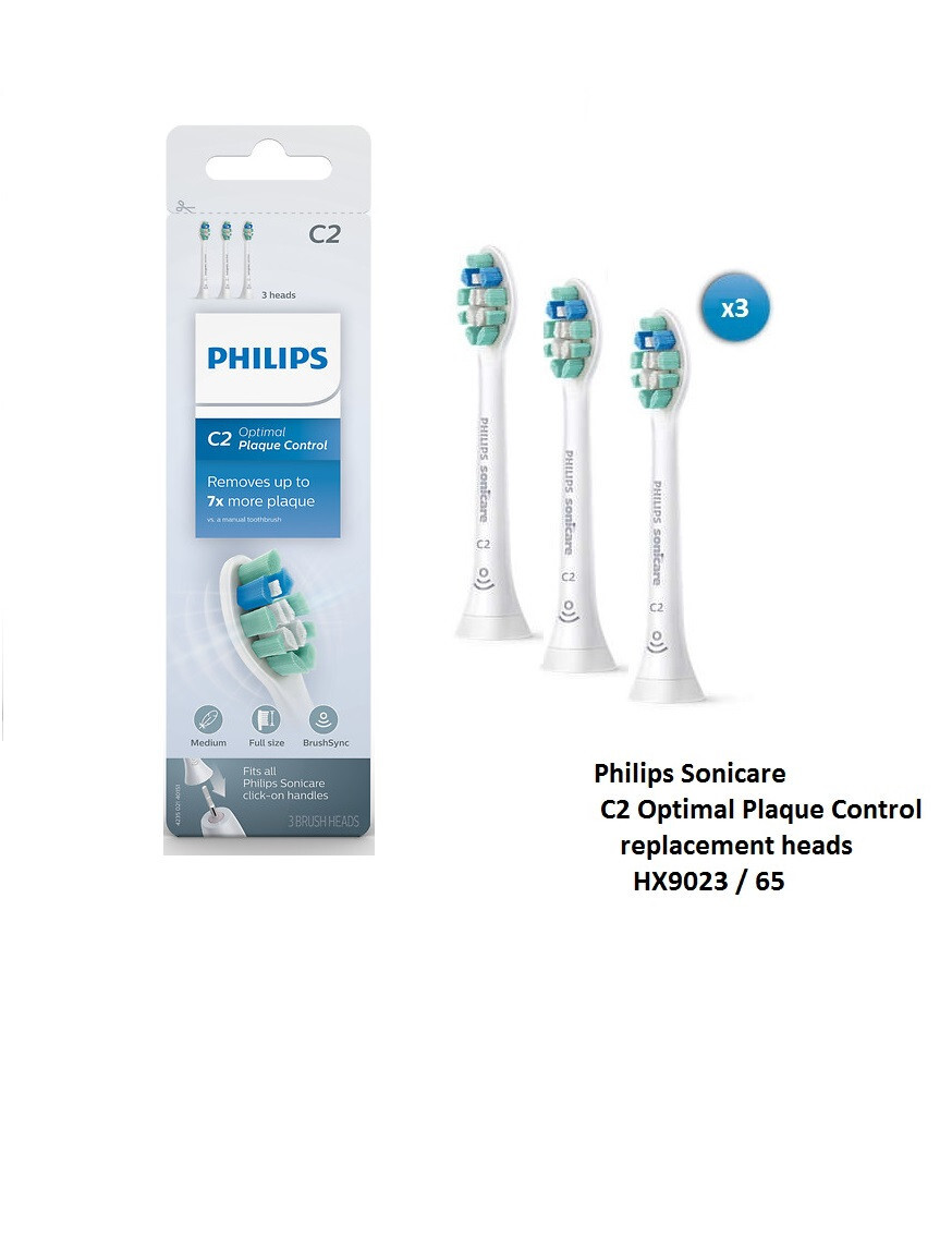Philips Sonicare #C2 Plaque Control Brush Heads HX9023/65 — 3 pack – Ships Free