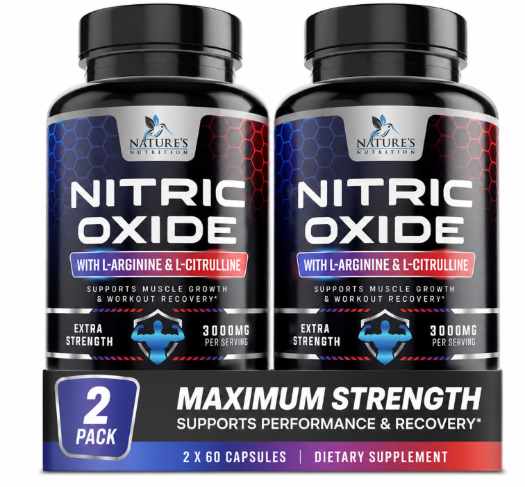 ( 2 pack ) Nitric Oxide Booster 3000mg L-Arginine 3X Extra Strength Capsules