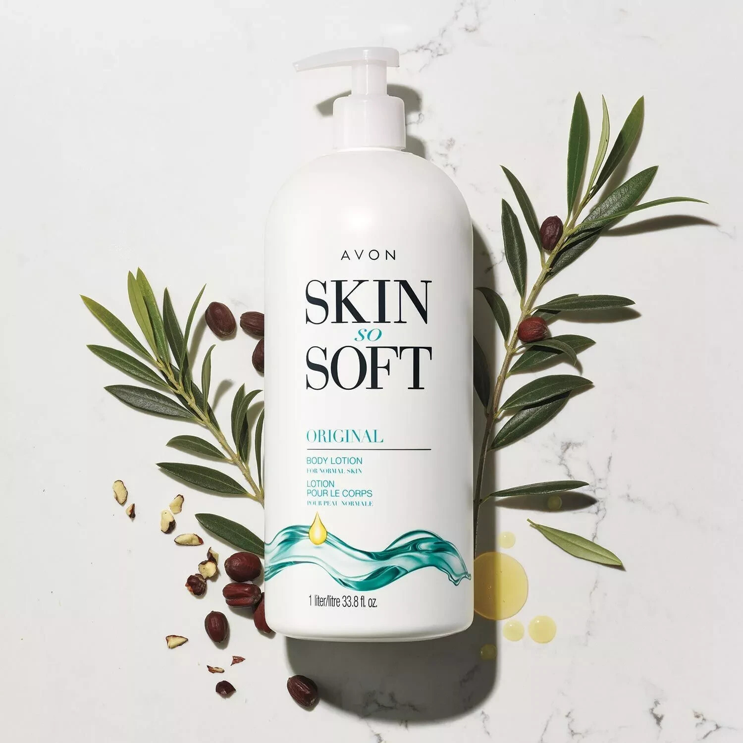 AVON SKIN SO SOFT ORIGINAL BODY LOTION W/PUMP BONUS SIZE 33.8FL SALE!!