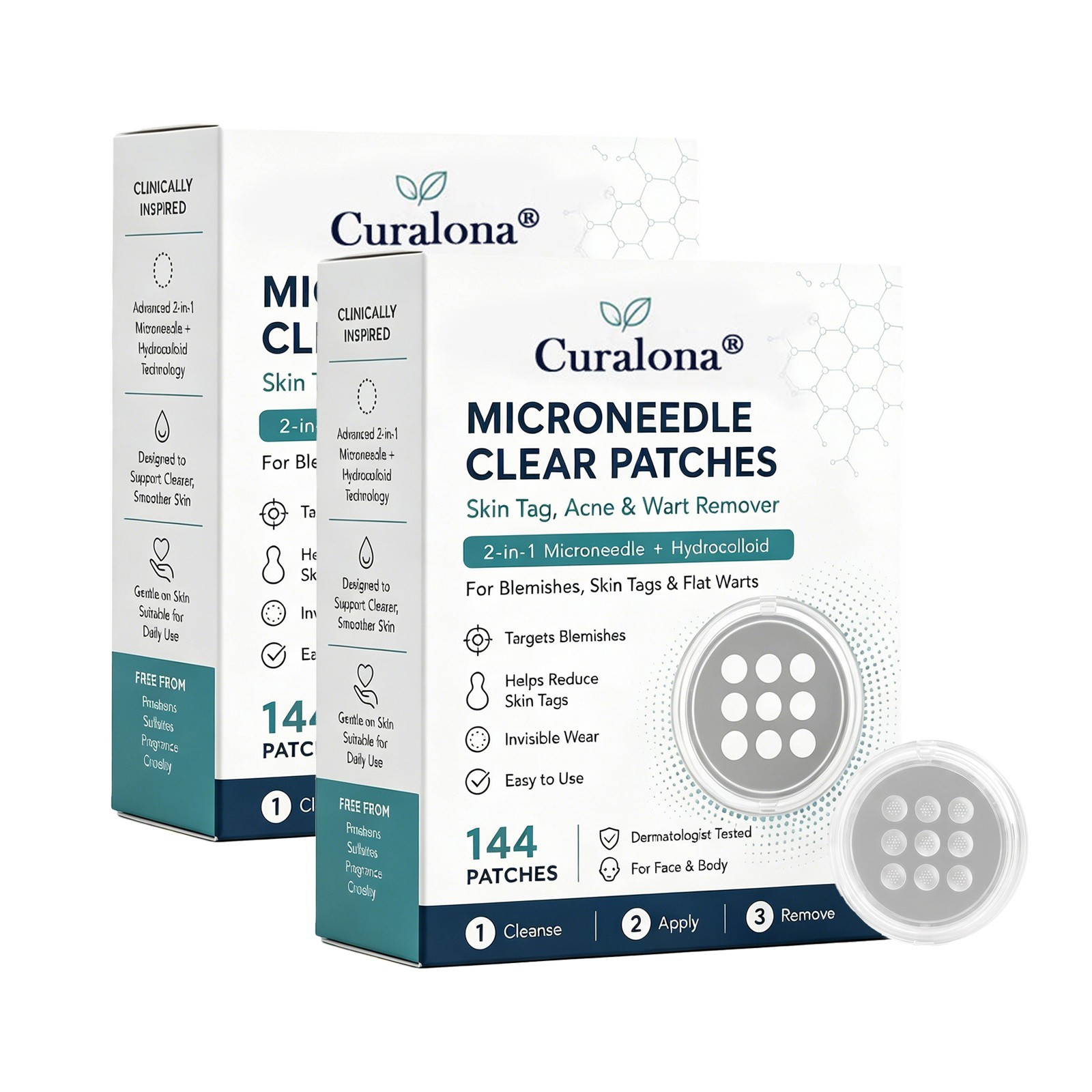 Curalona Microneedle Hydrocolloid Skin Patches Invisible Facial Body Beauty Care