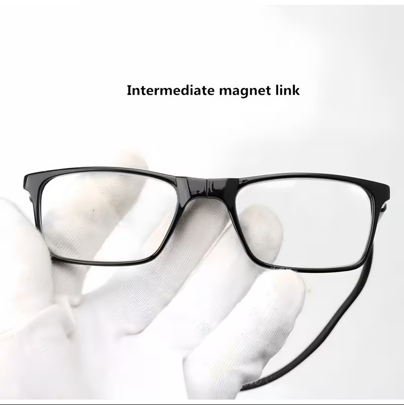Neck Hanging Magnetic Folding Reading Glasses Snap Click Front Spectacle 1.0~4.0