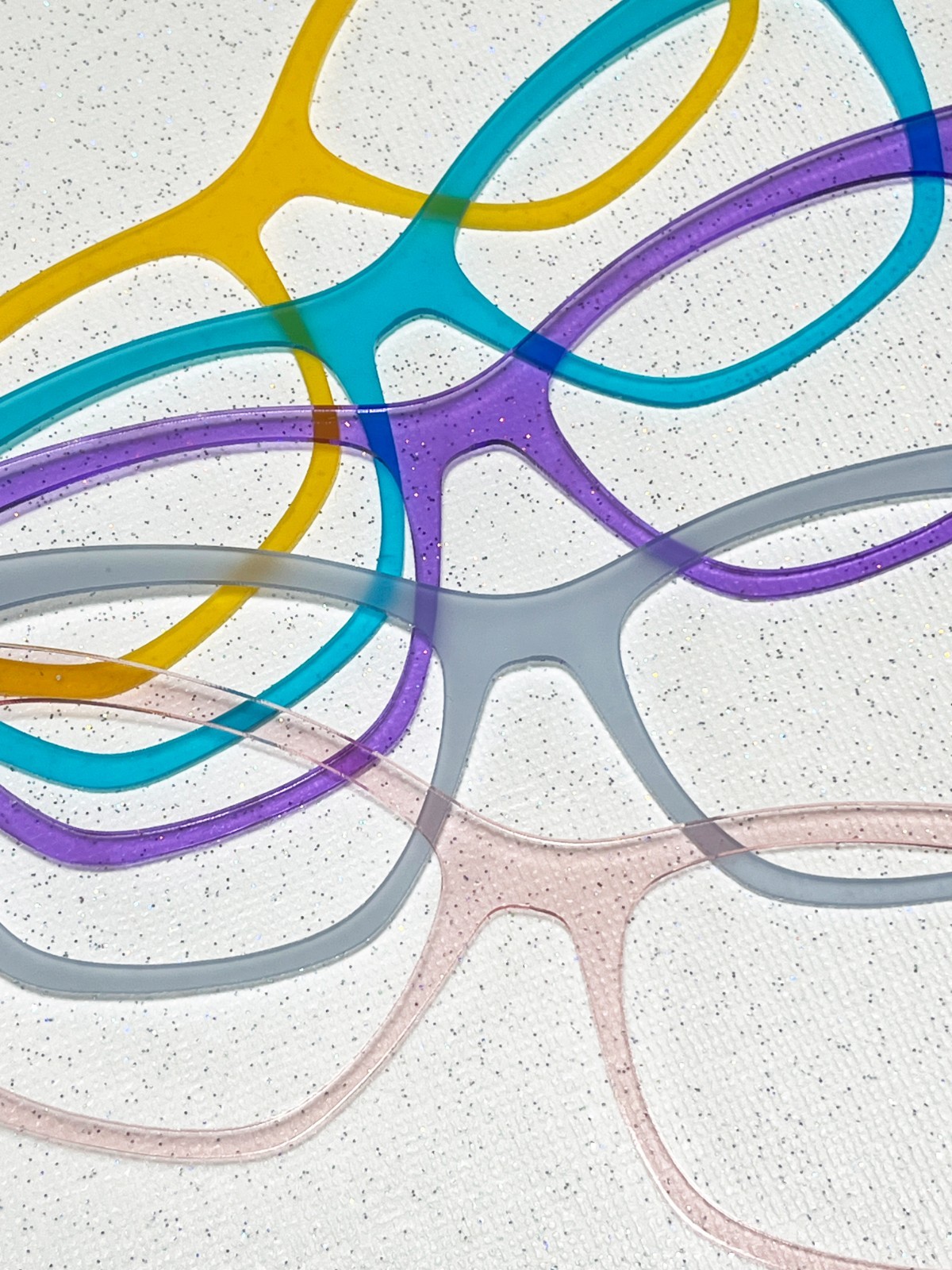 PAIR EYEWEAR COMPATIBLE BLANKS – Transparent Color Acrylic Lasered Frame Toppers