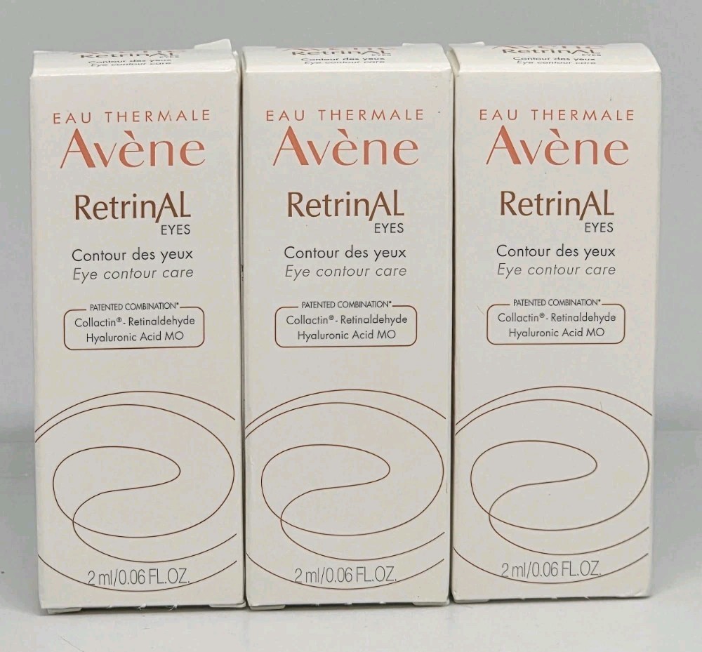 3x Avene Retrinal Eyes Contour Care 0.06oz / 2ml Sample Size NIB Exp 2026
