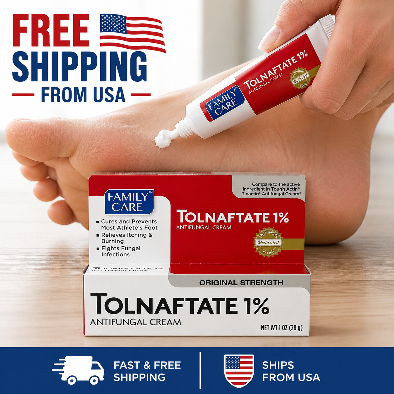 Tolnaftate 1% Medicated Antifungal Cream 28g Treatment for Fungal Infections