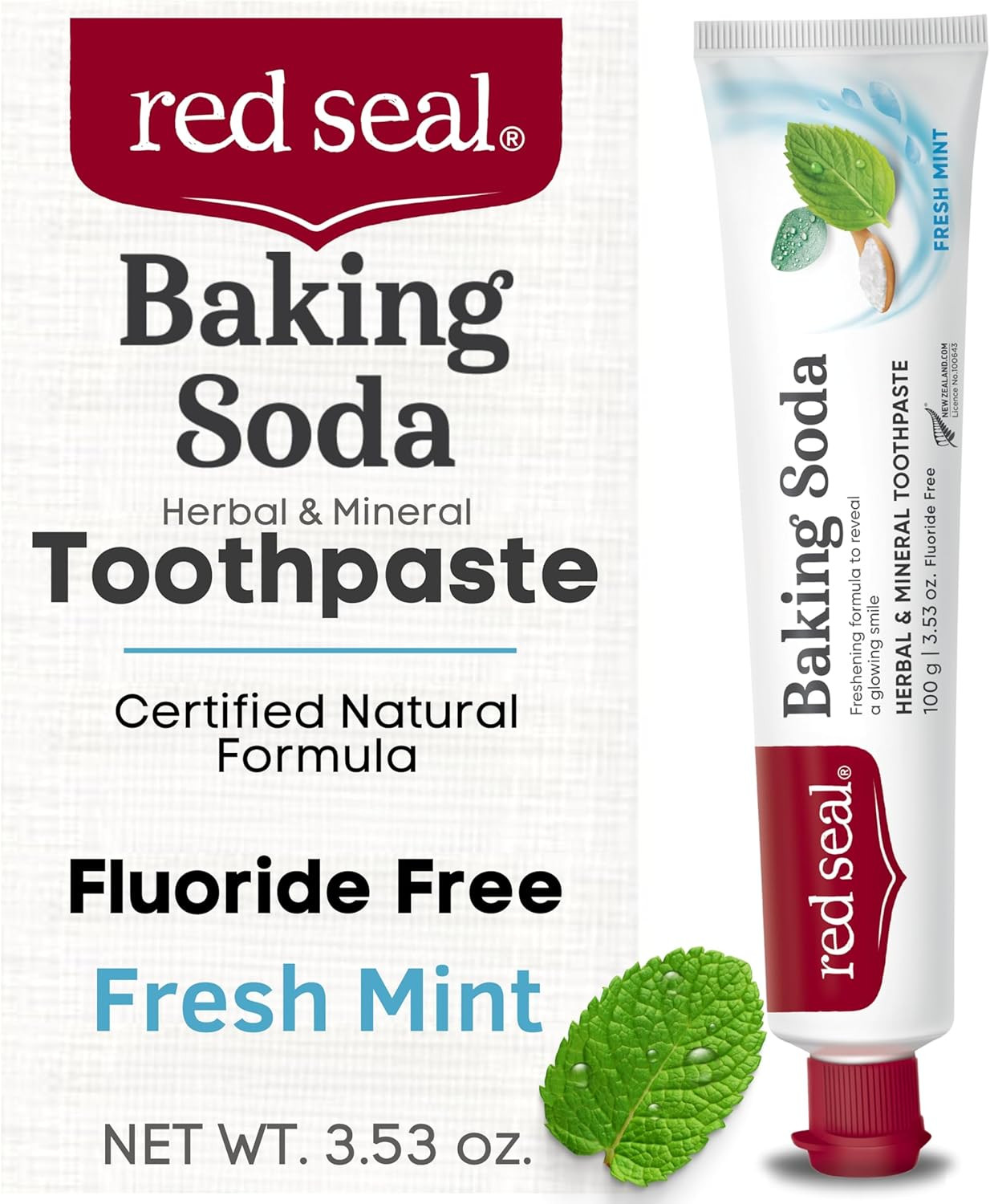Fluoride Free Toothpaste – Baking Soda – Herbal & Mineral Formula, Vegan-Friendl