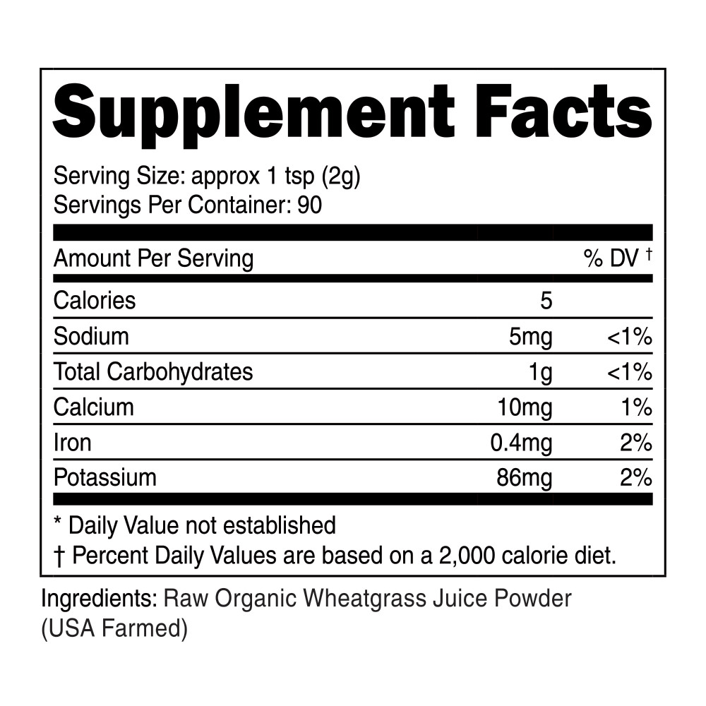 100% Organic Ancient Sea Bed Grown Wheat Grass Juice Powder, 90 Servings