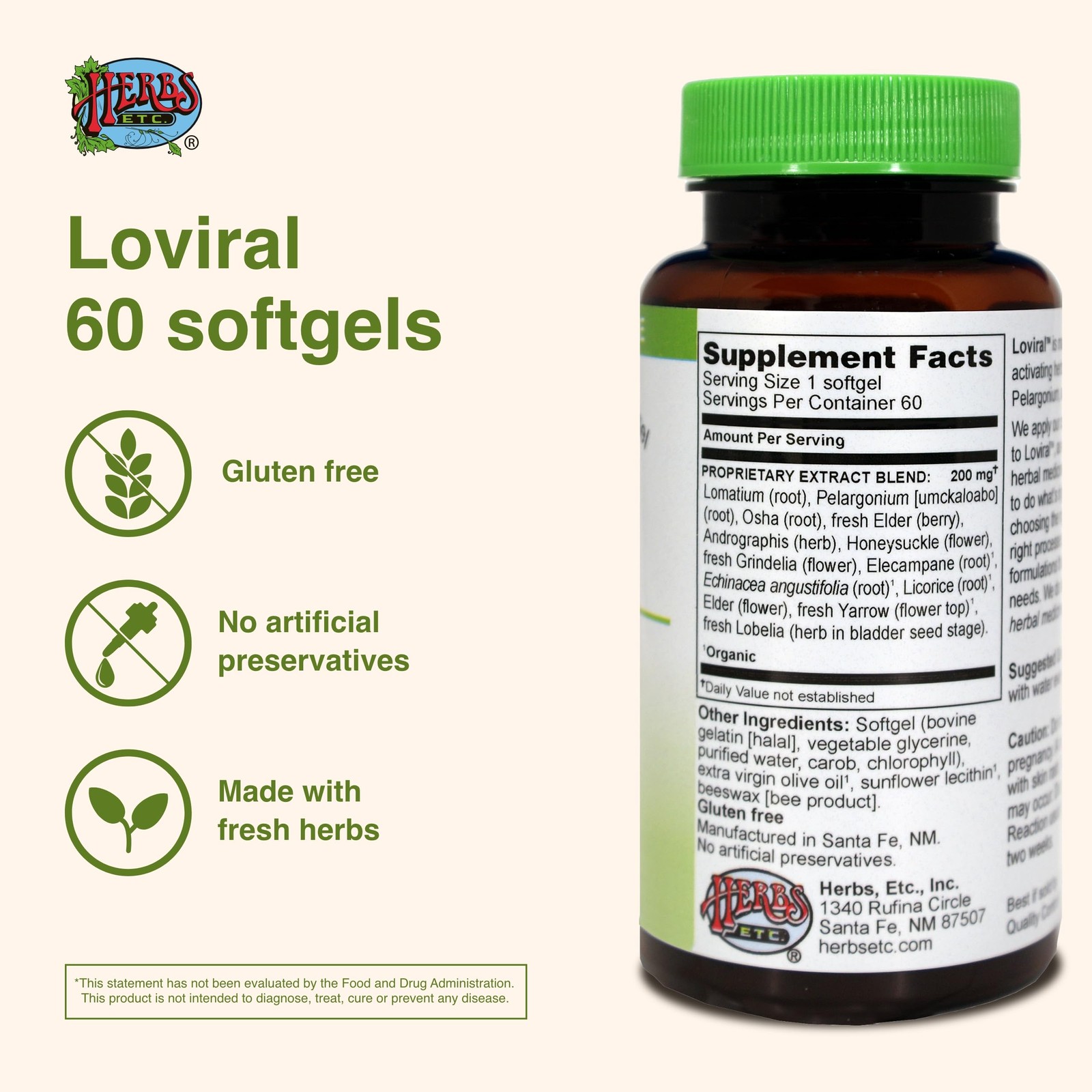 Herbs, Etc. Loviral – Lung Health Supplement for Respiratory Defense Support…