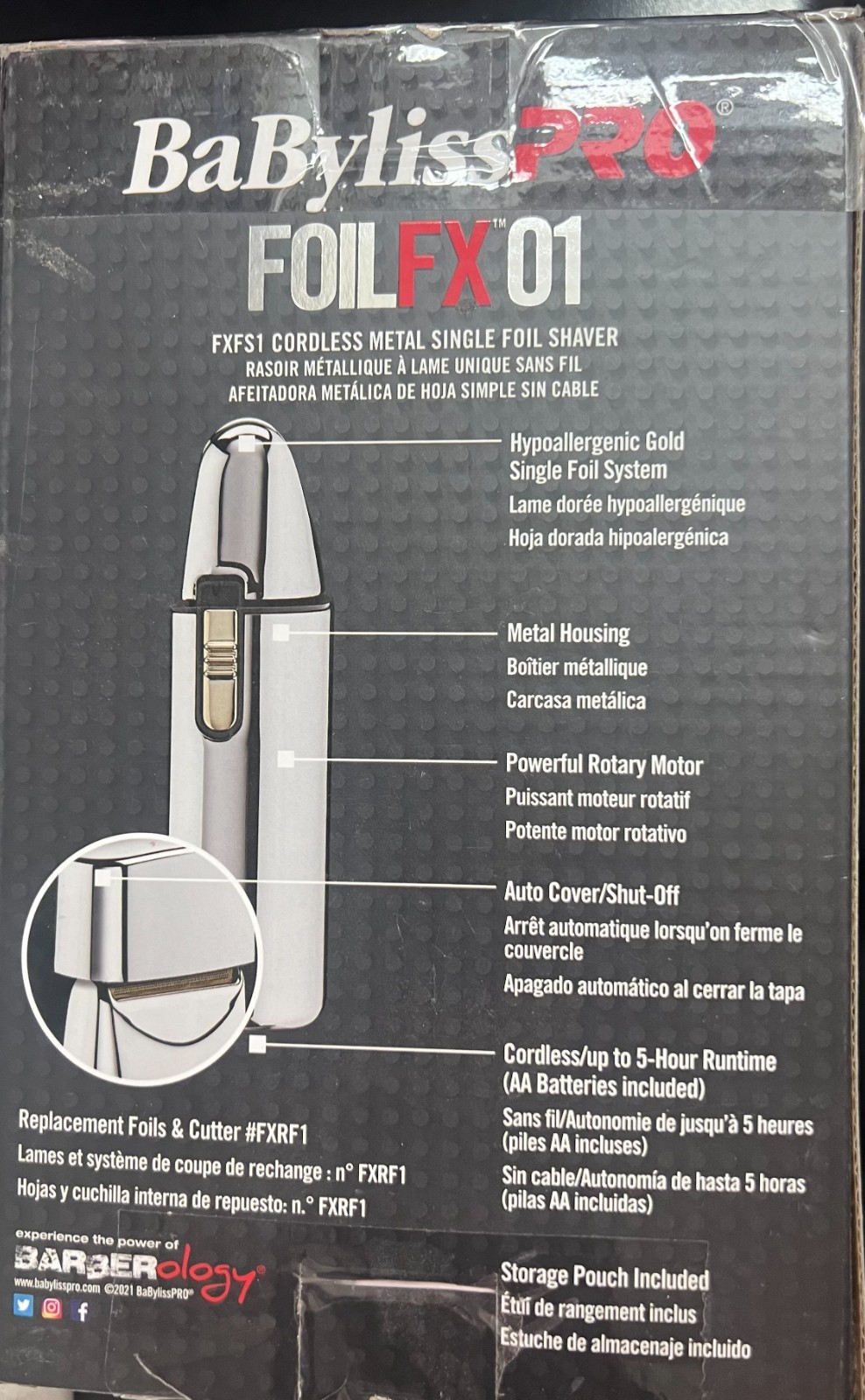 Babyliss Pro FoilFX 01 Single Foil Shaver Item # FXFS1 Open Box 0234OB