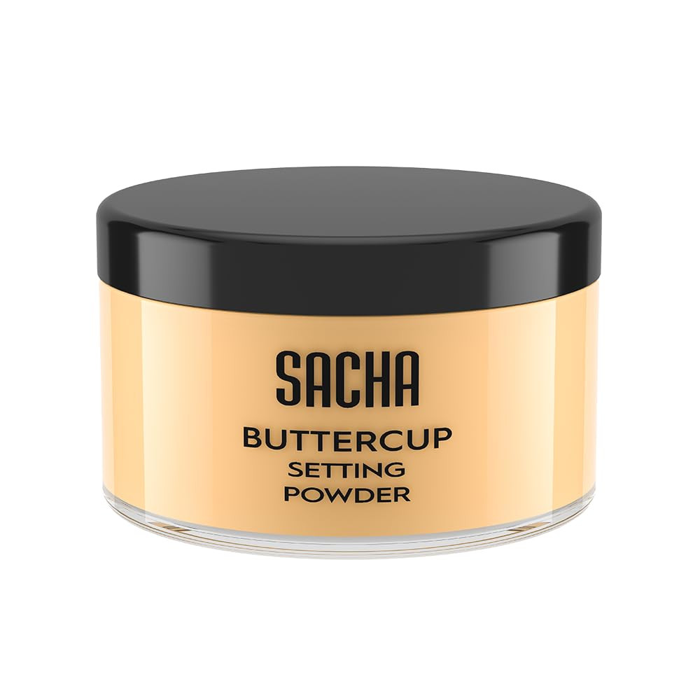 Sacha Buttercup Setting Powder – Medium to Deep Skin Tones Translucent Loose Fac