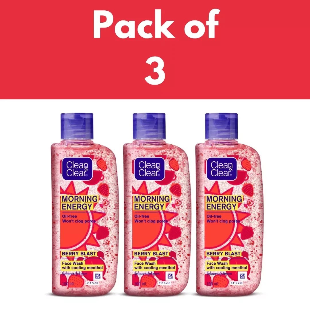 Clean & Clear Face Wash Morning Energy Berry Blast Red 100ml