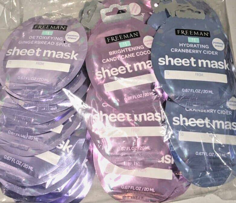 36 Christmas Face Masks Bulk Set – Glow Facial Skincare, Detox, Hydration, Gifts