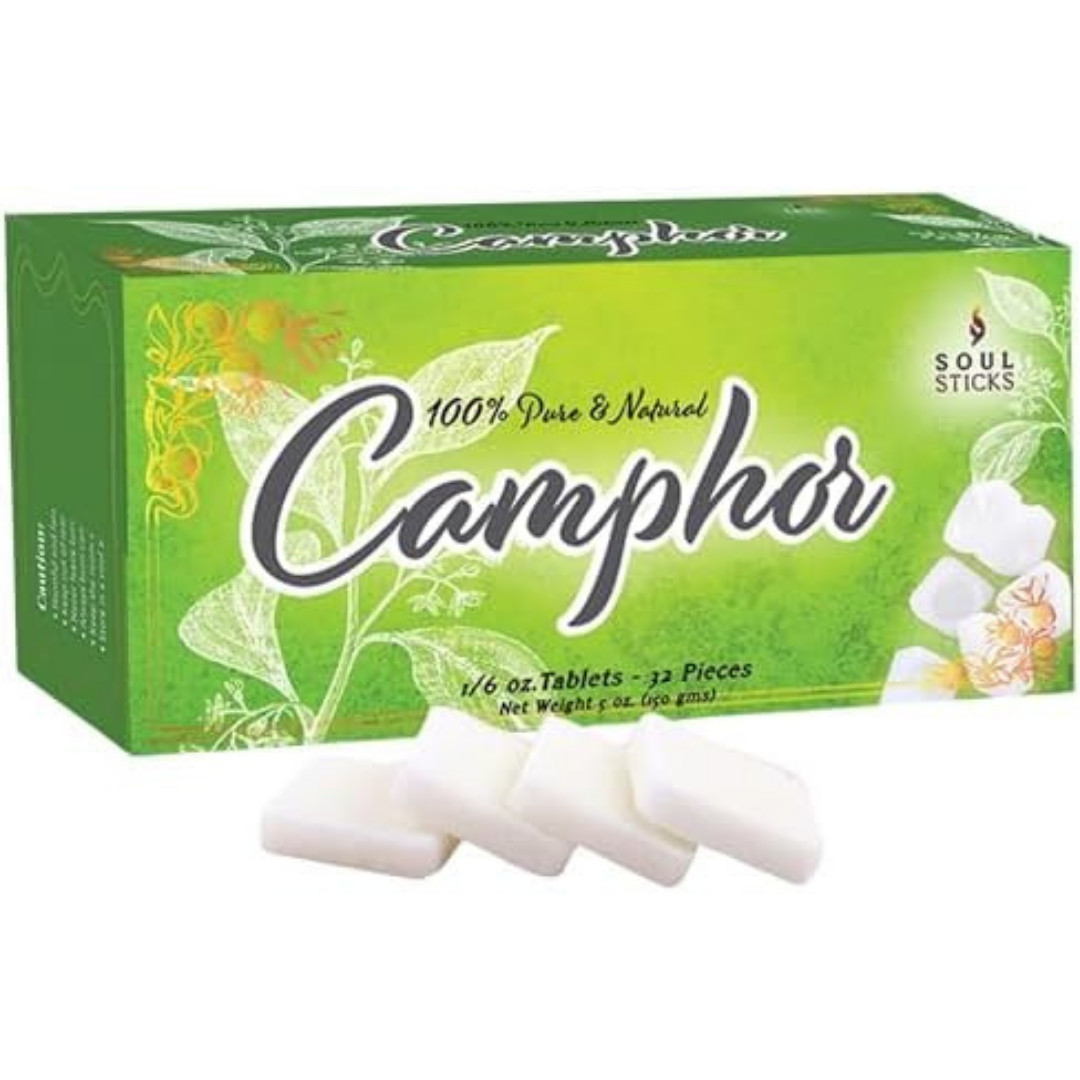 Natural Camphor Blocks – Camphor Tablets (150 Gram 32 Tablets) for Aromatherapy