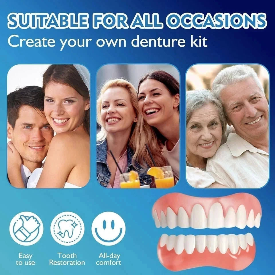 Moldable False Teeth, Veneers Teeth for Women and Men, Upper and Lower Matchi US